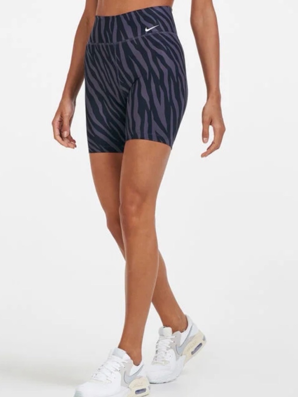 Nike tight shorts purple and black zibra print